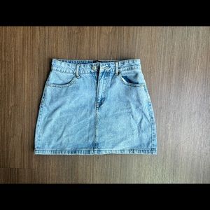 Light Denim Mini Skirt - Size Small
